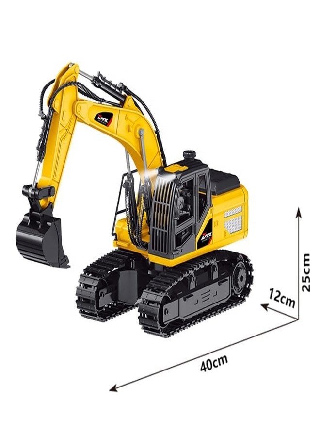 RABJET حفارة رابجيت المعدنية التي تعمل بالتحكم عن بعد بمقياس 1:18 و11 قناة - لعبة بناء JCB تعمل بالتحكم عن بعد مع أضواء وأصوات ودوران 640 درجة، للأطفال من سن 6 إلى 12 عامًا - Image 3